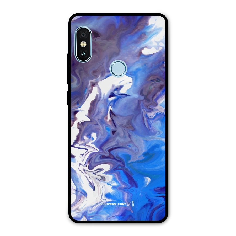 Cool Blue Marble Texture Metal Back Case for Redmi Note 5 Pro