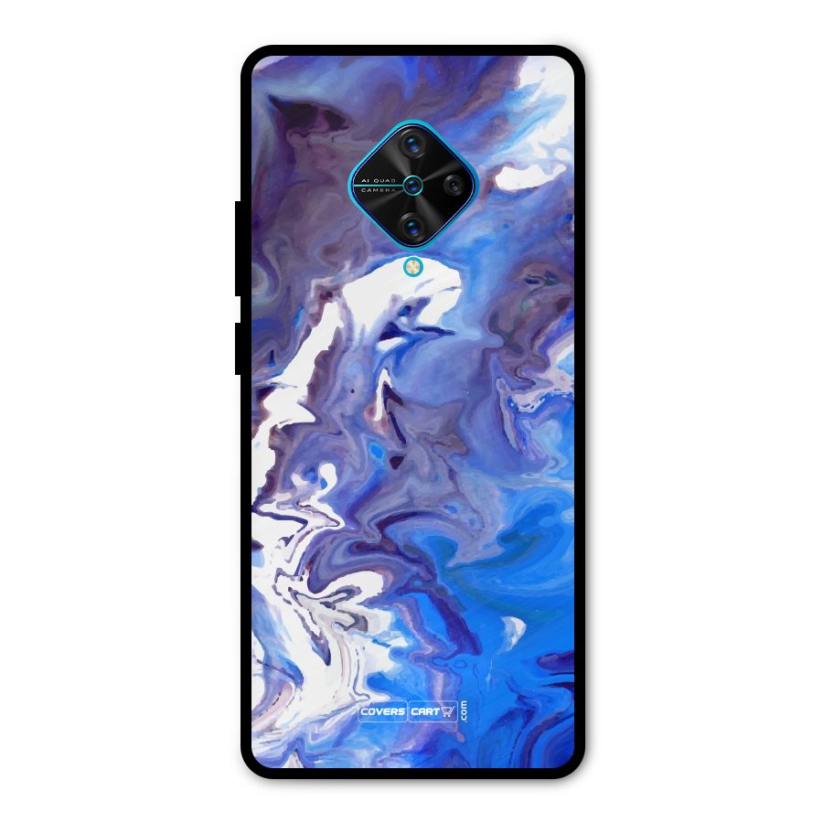Cool Blue Marble Texture Metal Back Case for Vivo S1 Pro