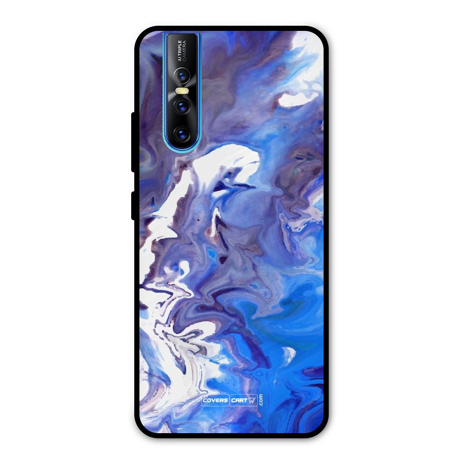 Cool Blue Marble Texture Metal Back Case for Vivo V15 Pro