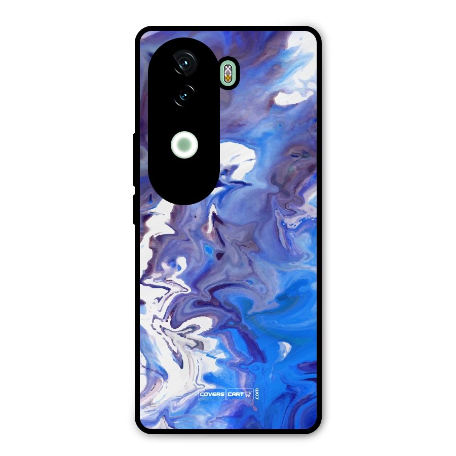 Cool Blue Marble Texture Metal Back Case for Vivo V40e
