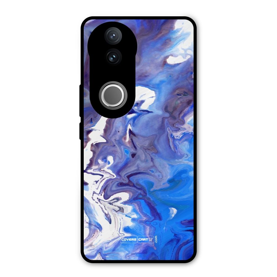 Cool Blue Marble Texture Metal Back Case for Vivo V50e