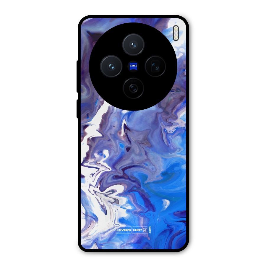 Cool Blue Marble Texture Metal Back Case for Vivo X200