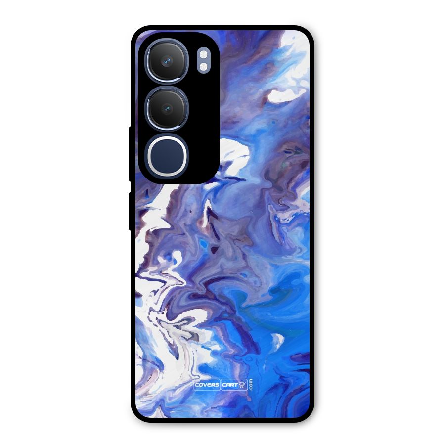 Cool Blue Marble Texture Metal Back Case for Vivo Y29
