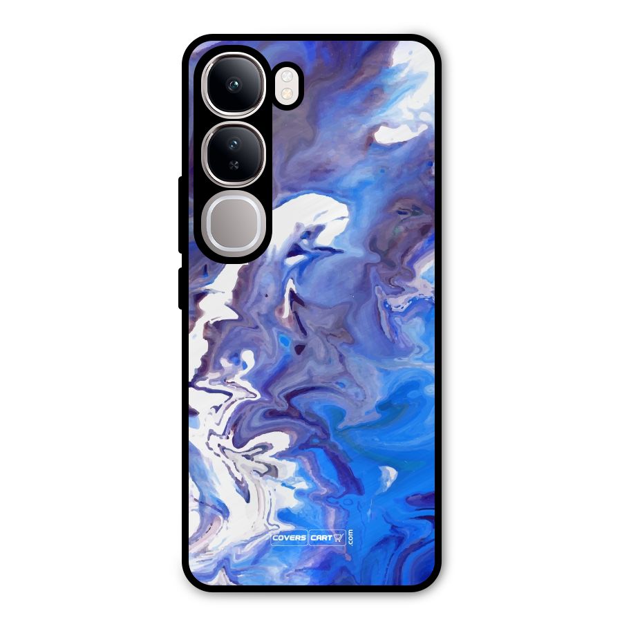 Cool Blue Marble Texture Metal Back Case for Vivo Y300