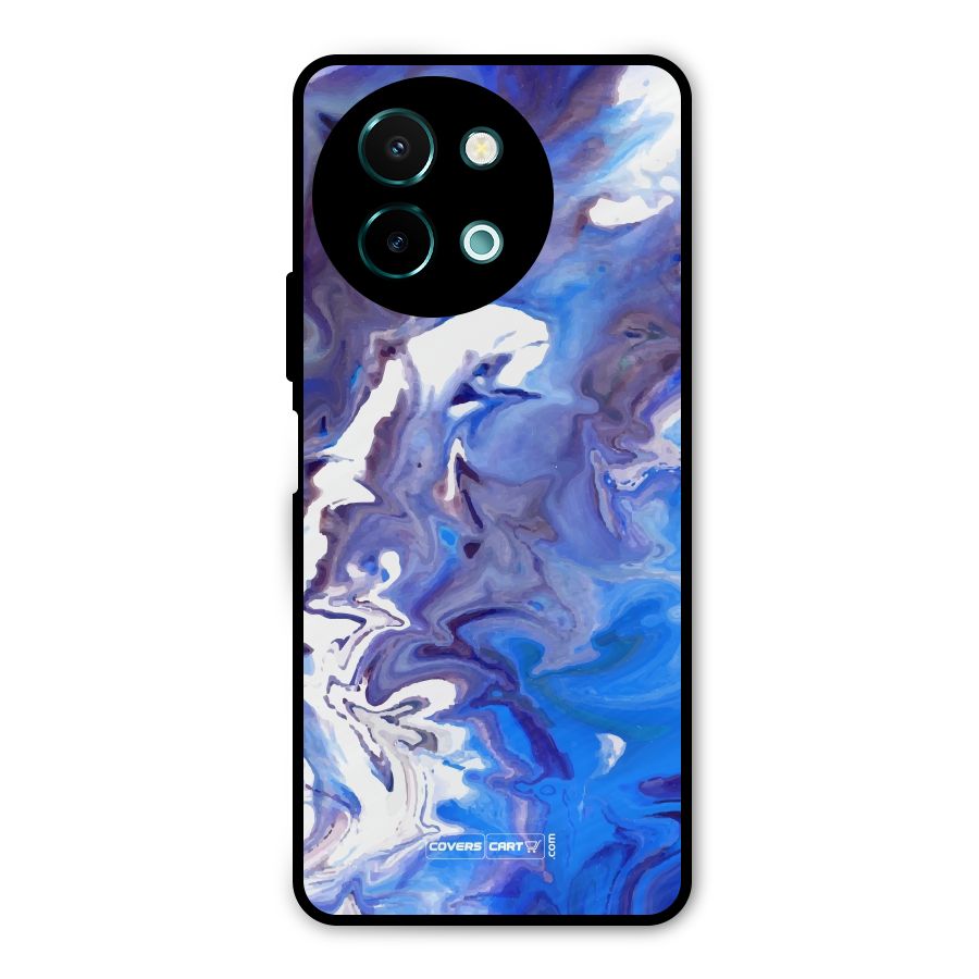 Cool Blue Marble Texture Metal Back Case for Vivo Y58