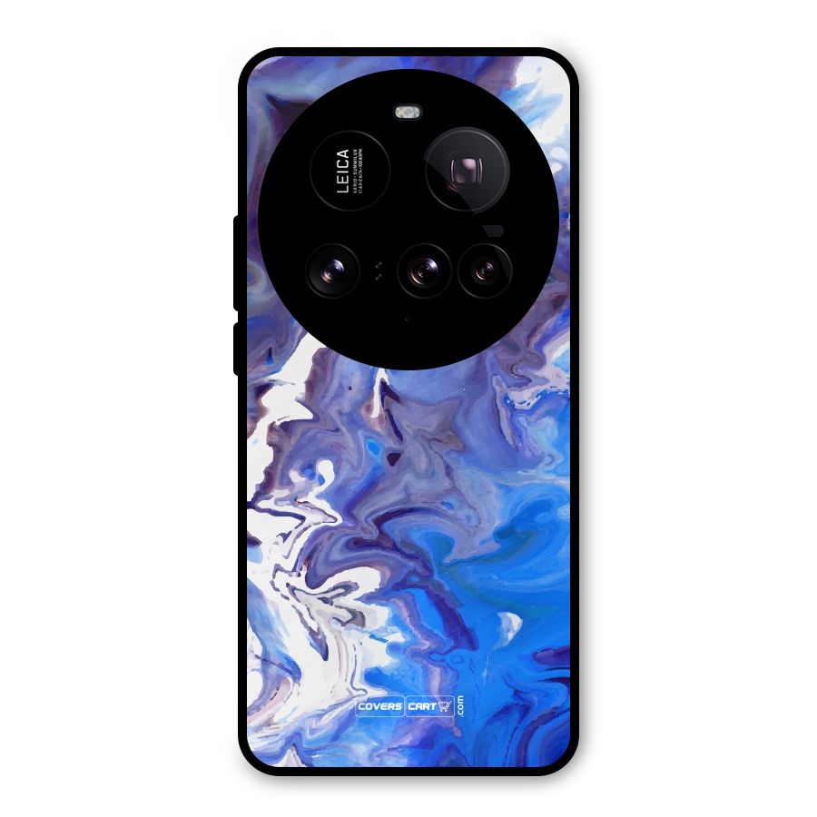 Cool Blue Marble Texture Metal Back Case for Xiaomi 15 Ultra