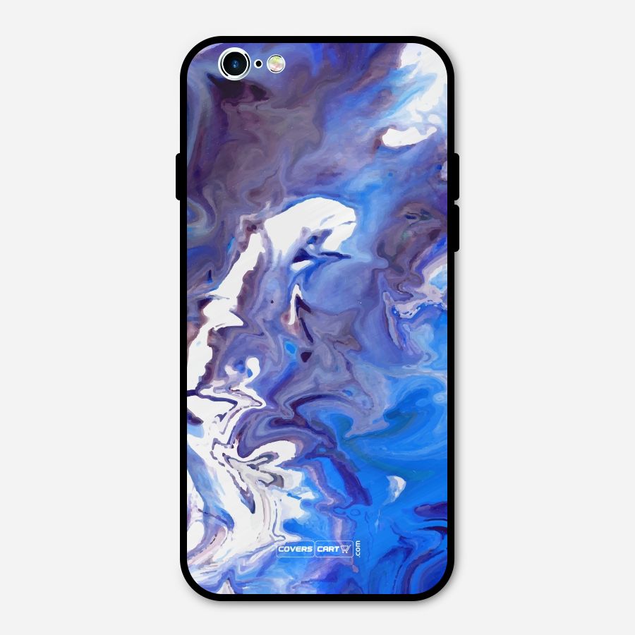 Cool Blue Marble Texture Metal Back Case for iPhone 6 6s