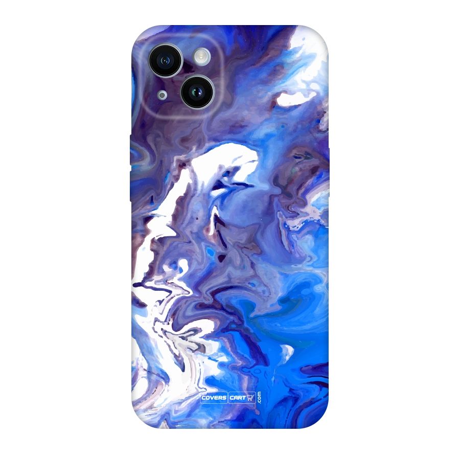 Cool Blue Marble Texture Original Polycarbonate Back Case for iPhone 14