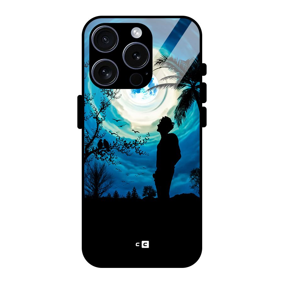Cool Boy Under Sky Glass Back Case for iPhone 15 Pro