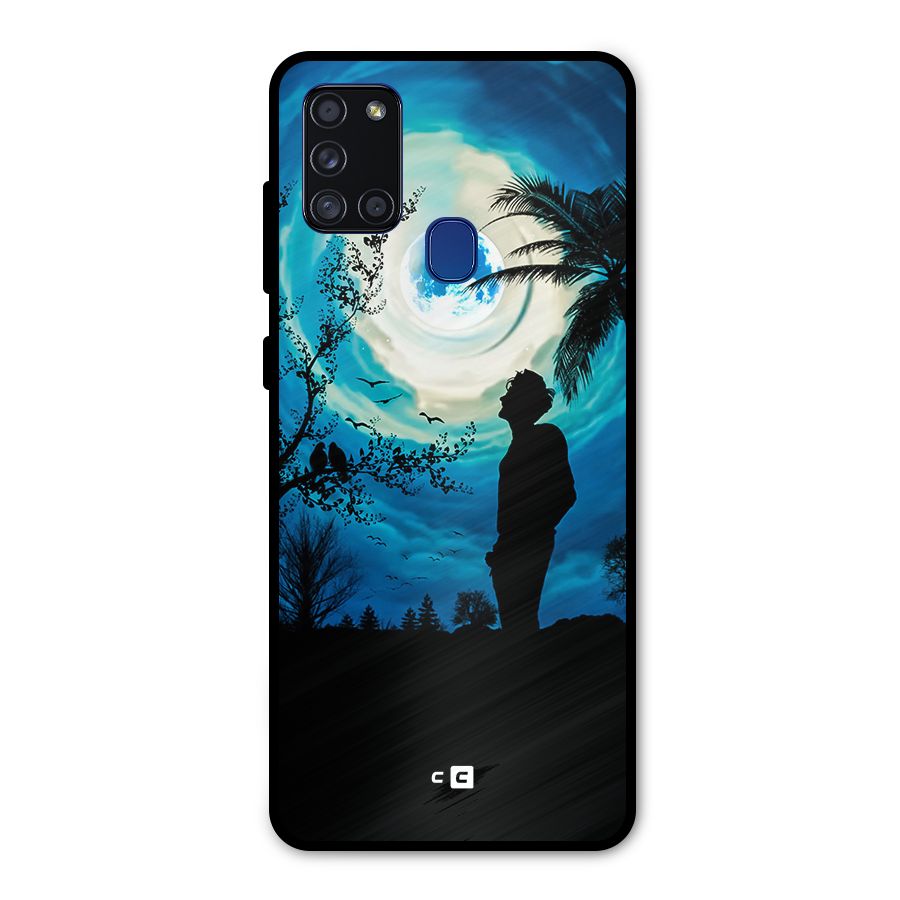 Cool Boy Under Sky Metal Back Case for Galaxy A21s