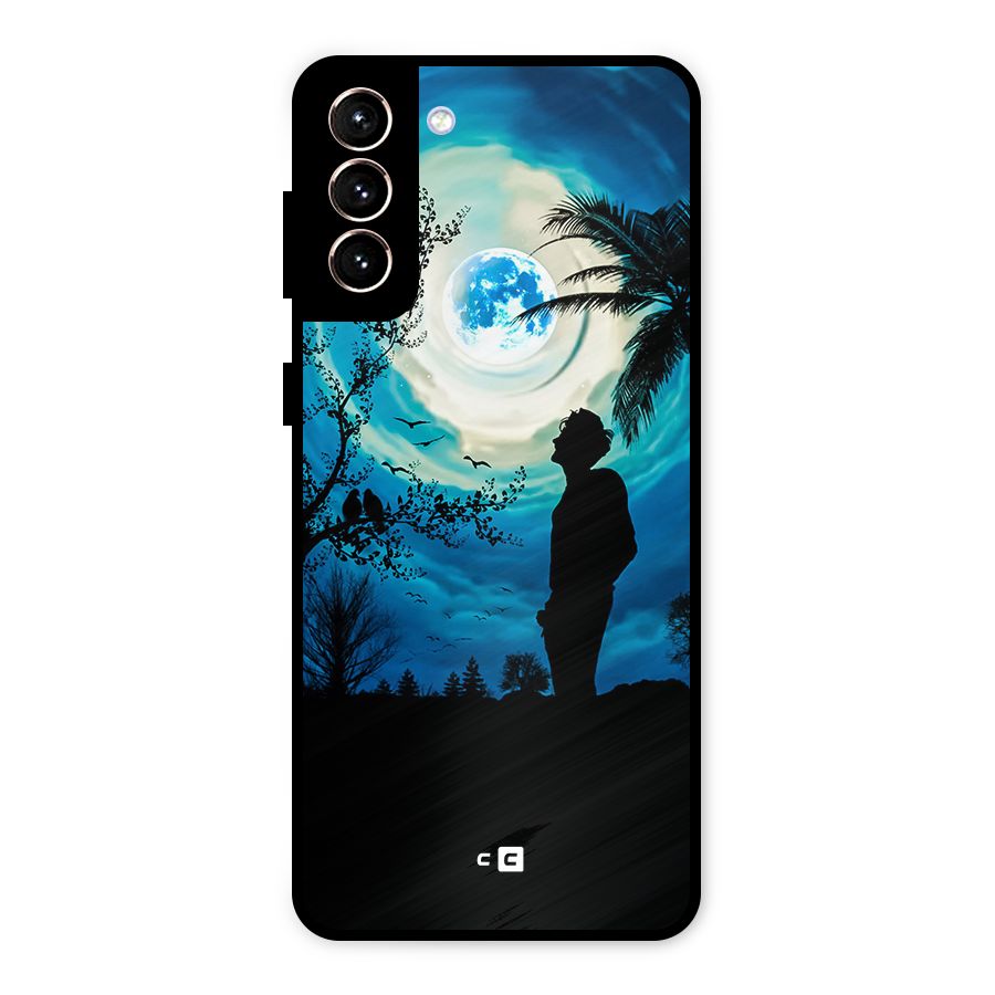 Cool Boy Under Sky Metal Back Case for Galaxy S21 Plus
