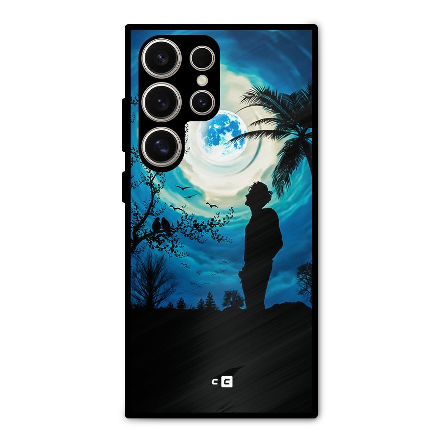 Cool Boy Under Sky Metal Back Case for Galaxy S24 Ultra