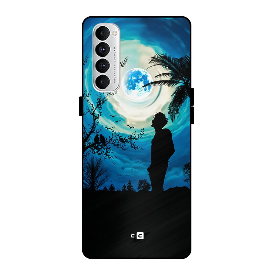 Cool Boy Under Sky Metal Back Case for Oppo Reno4 Pro