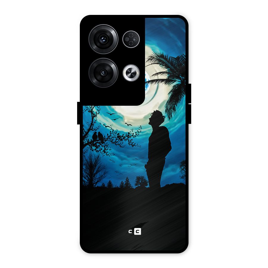 Cool Boy Under Sky Metal Back Case for Oppo Reno8 Pro 5G