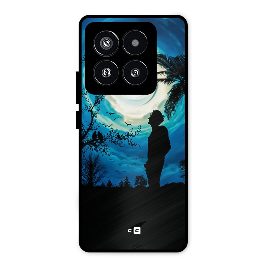 Cool Boy Under Sky Metal Back Case for Xiaomi 14 Pro