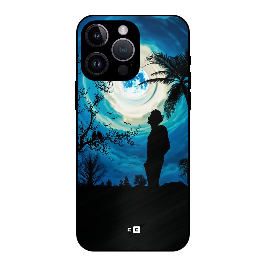 Cool Boy Under Sky Metal Back Case for iPhone 14 Pro Max