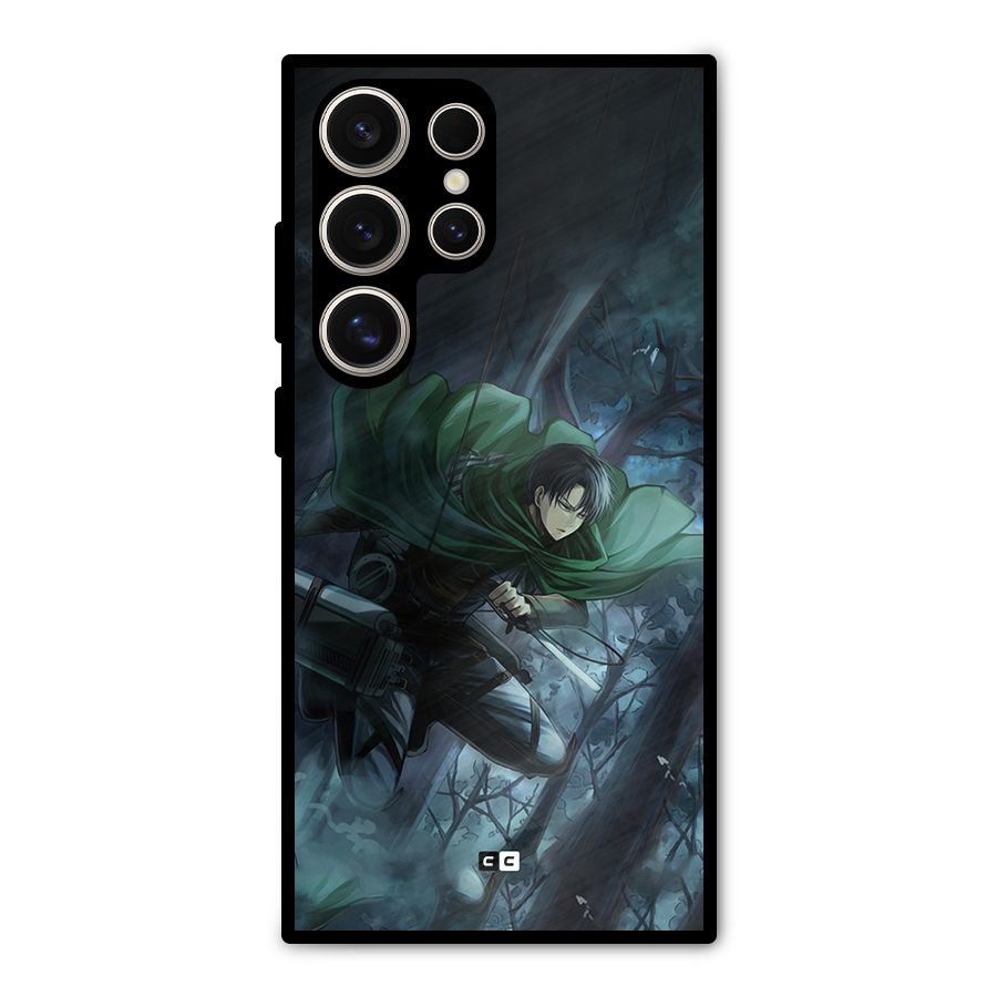 Cool Captain Levi Metal Back Case for Galaxy S24 Ultra