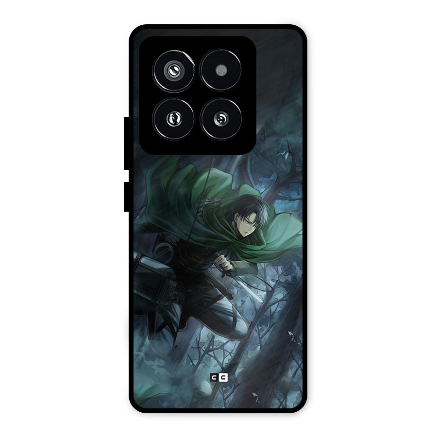 Cool Captain Levi Metal Back Case for Xiaomi 14 Pro