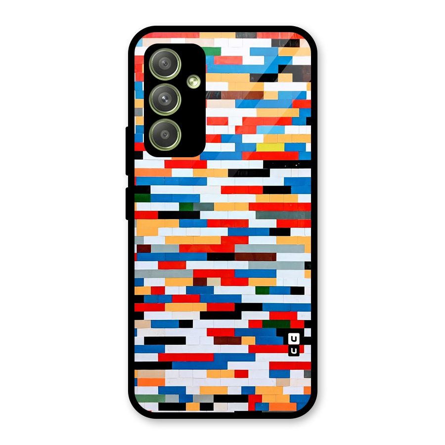 Cool Colors Collage Pattern Art Glass Back Case for Galaxy A54