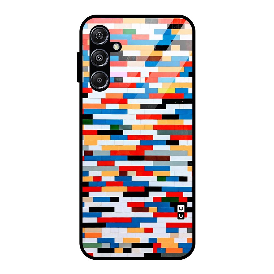 Cool Colors Collage Pattern Art Glass Back Case for Galaxy M34 5G