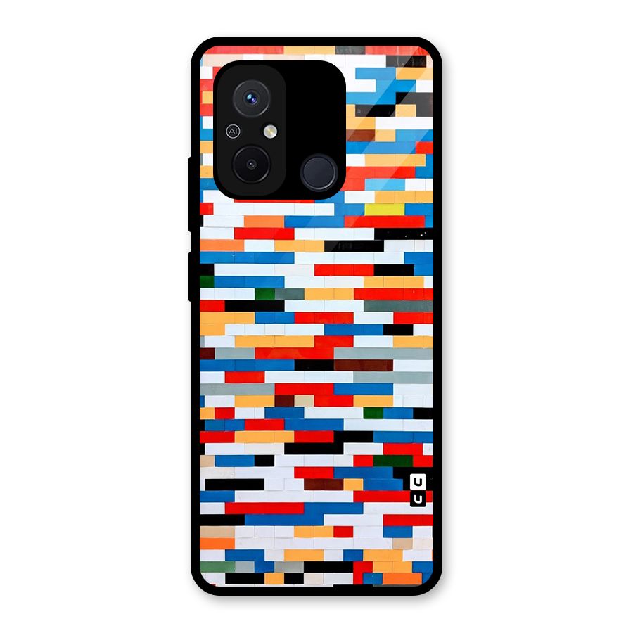 Cool Colors Collage Pattern Art Glass Back Case for Redmi 12C