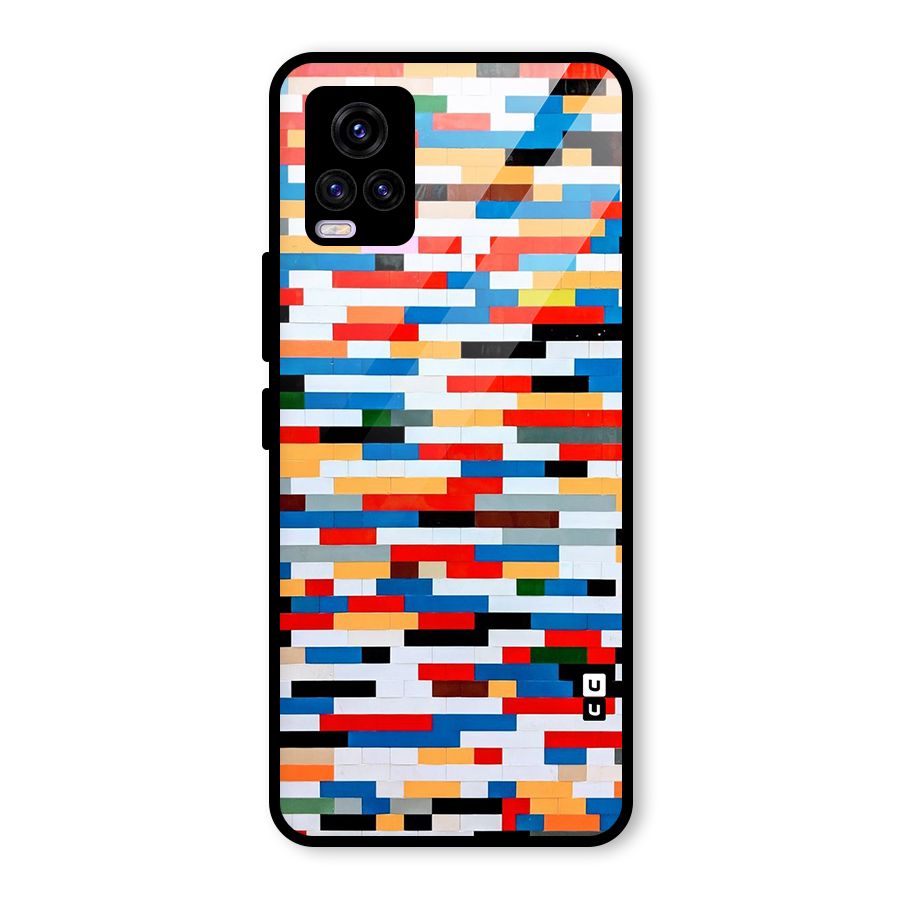 Cool Colors Collage Pattern Art Glass Back Case for Vivo V20 2021