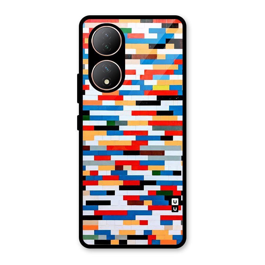 Cool Colors Collage Pattern Art Glass Back Case for Vivo Y100A