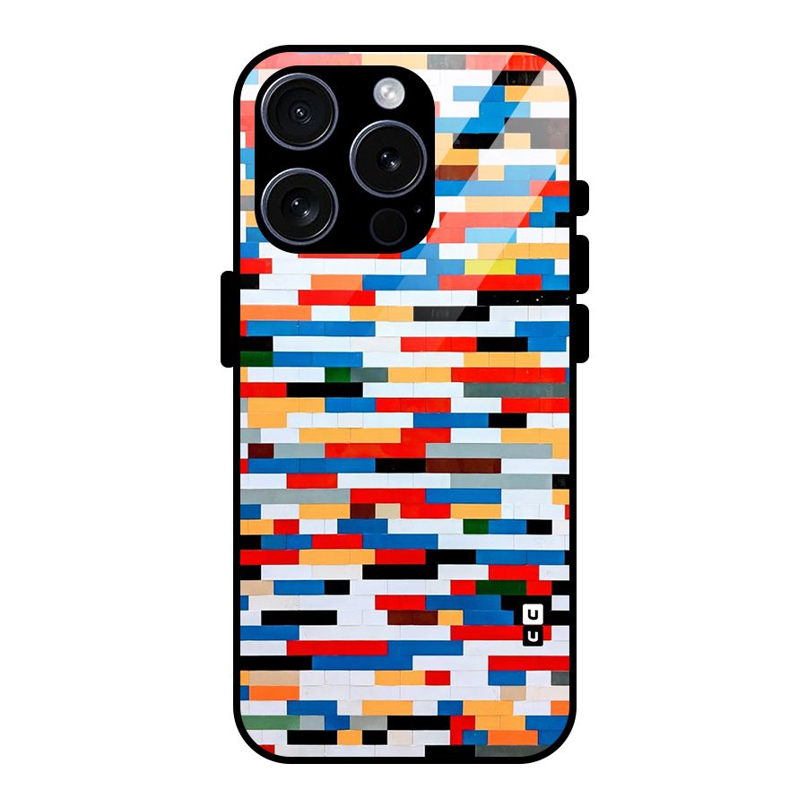 Cool Colors Collage Pattern Art Glass Back Case for iPhone 15 Pro