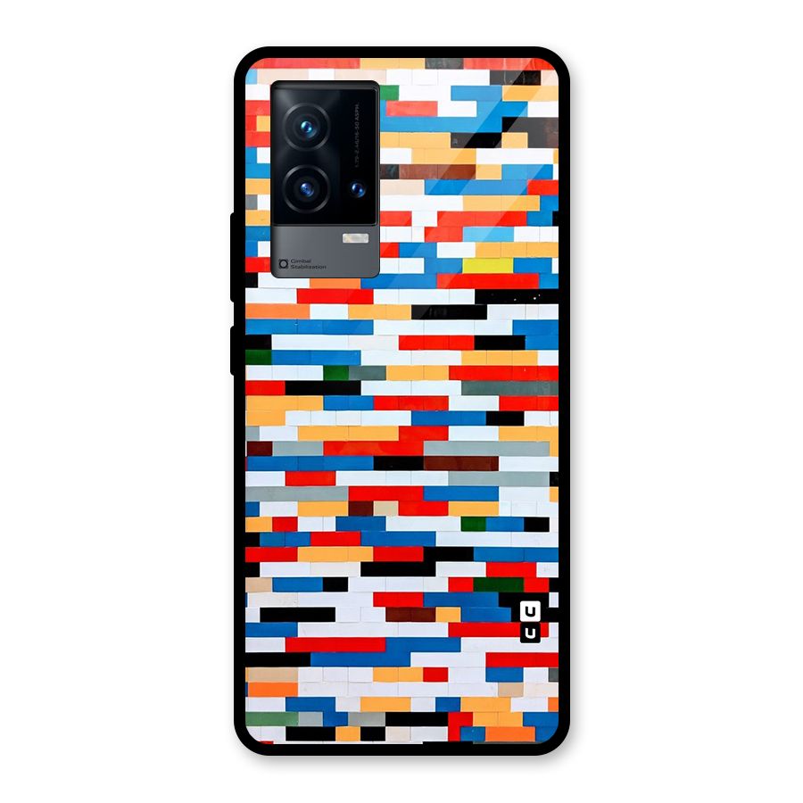 Cool Colors Collage Pattern Art Glass Back Case for iQOO 9 5G