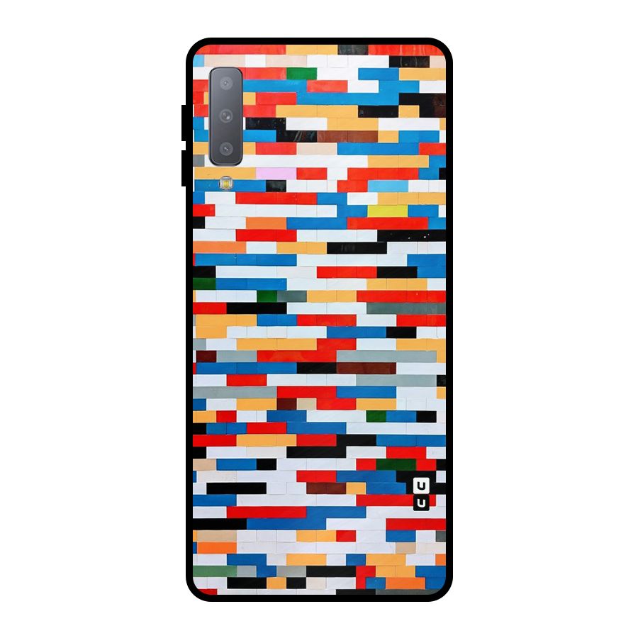 Cool Colors Collage Pattern Art Metal Back Case for Galaxy A7 (2018)