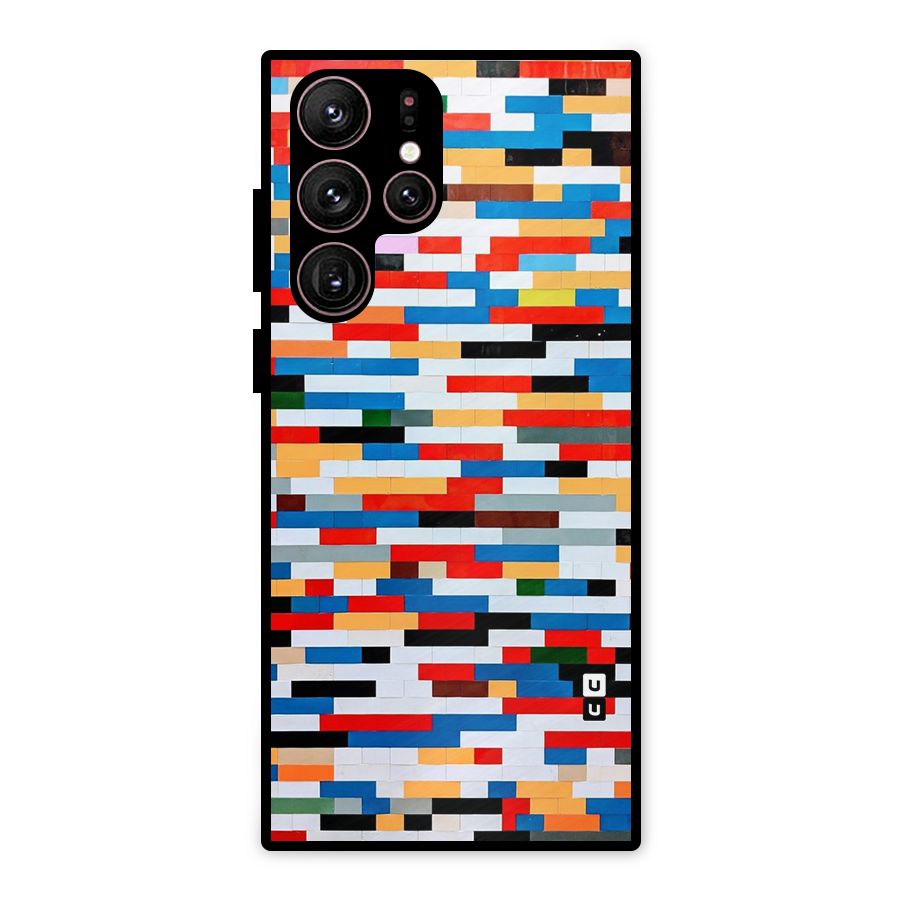 Cool Colors Collage Pattern Art Metal Back Case for Galaxy S22 Ultra 5G