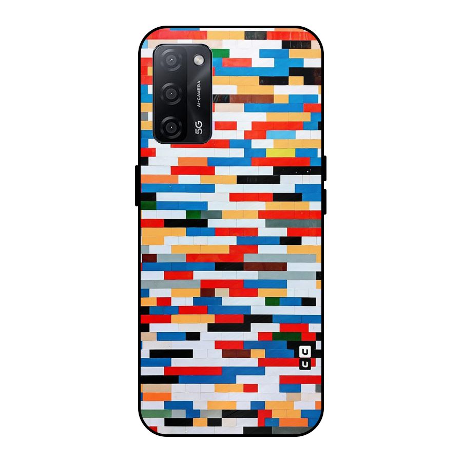 Cool Colors Collage Pattern Art Metal Back Case for Oppo A53s 5G