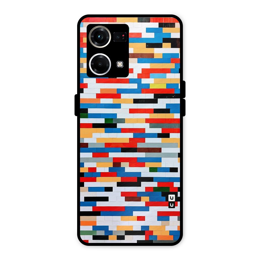 Cool Colors Collage Pattern Art Metal Back Case for Oppo F21 Pro 4G