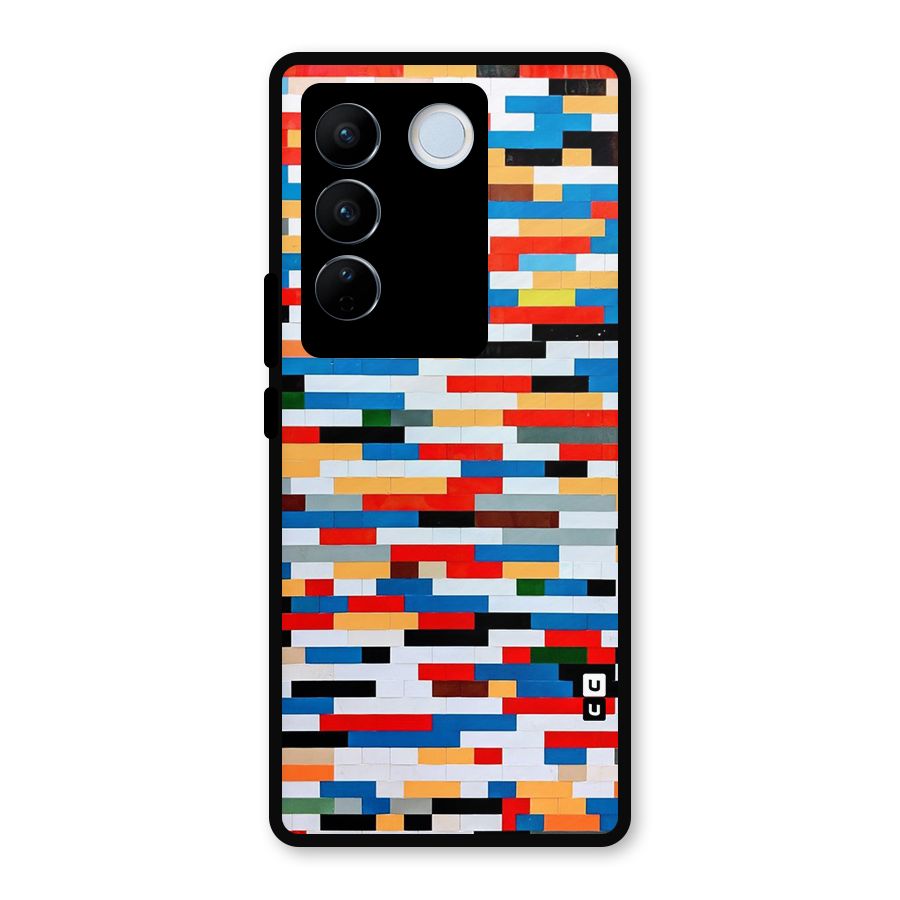 Cool Colors Collage Pattern Art Metal Back Case for Vivo V27 Pro