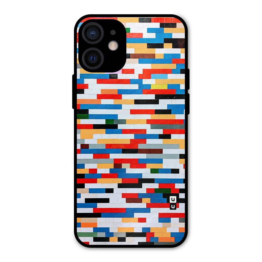 Cool Colors Collage Pattern Art Metal Back Case for iPhone 12 Mini