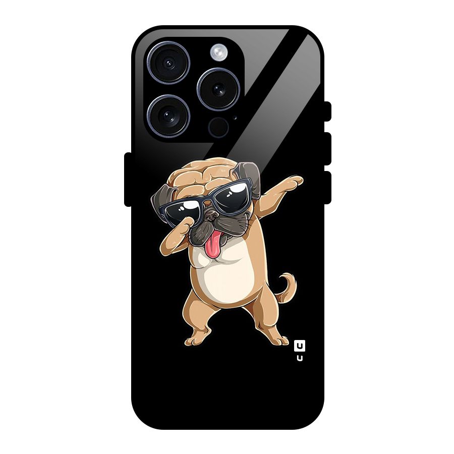Cool Dab Dog Glass Back Case for iPhone 15 Pro