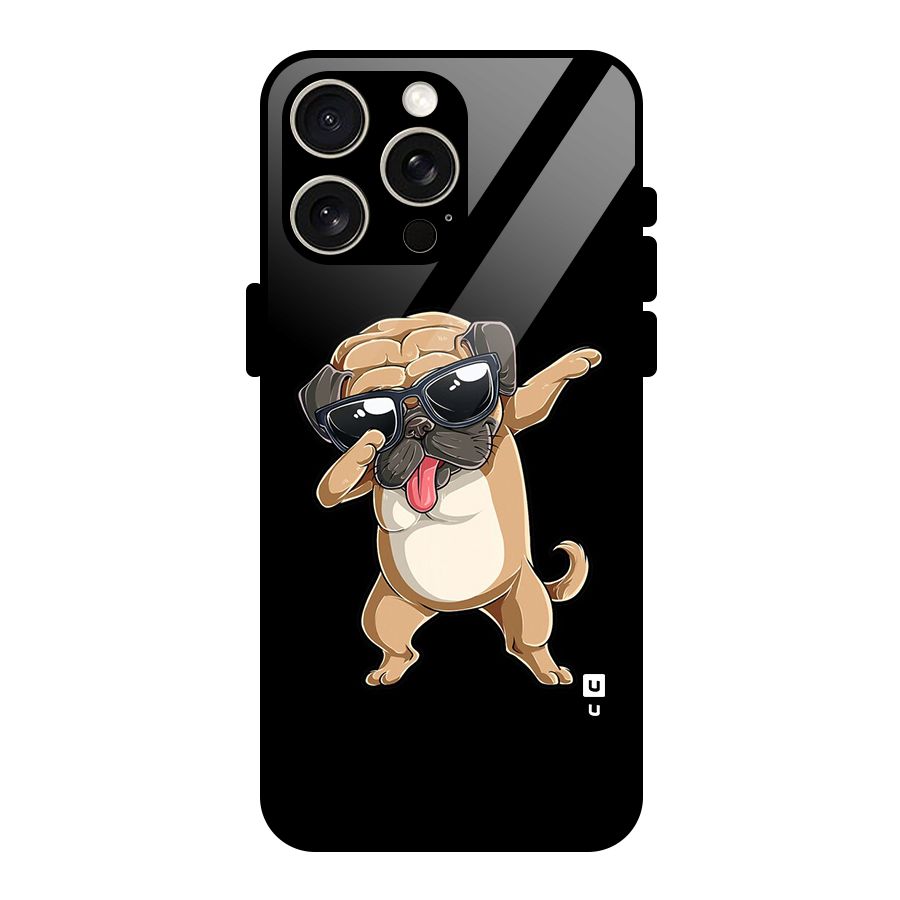 Cool Dab Dog Glass Back Case for iPhone 15 Pro Max