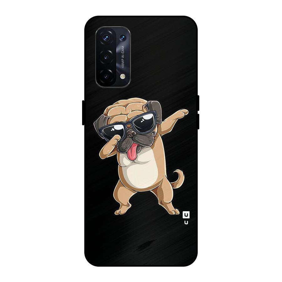 Cool Dab Dog Metal Back Case for Oppo A74 5G