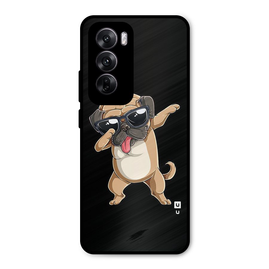Cool Dab Dog Metal Back Case for Oppo Reno12