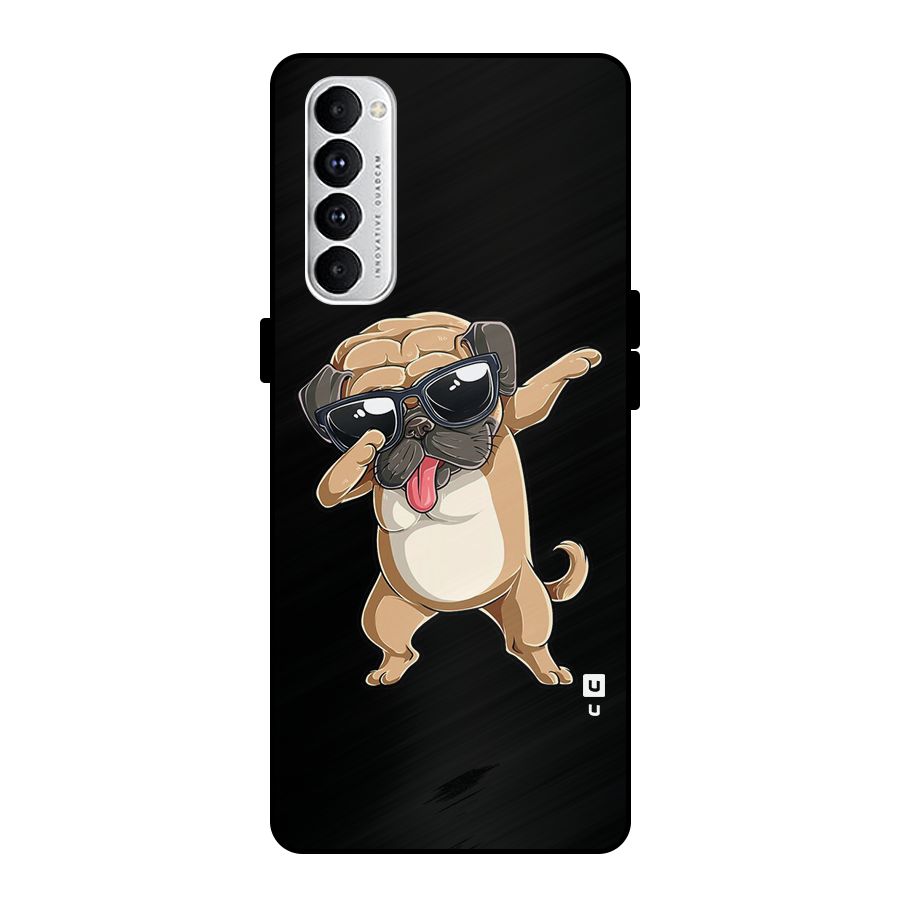 Cool Dab Dog Metal Back Case for Oppo Reno4 Pro