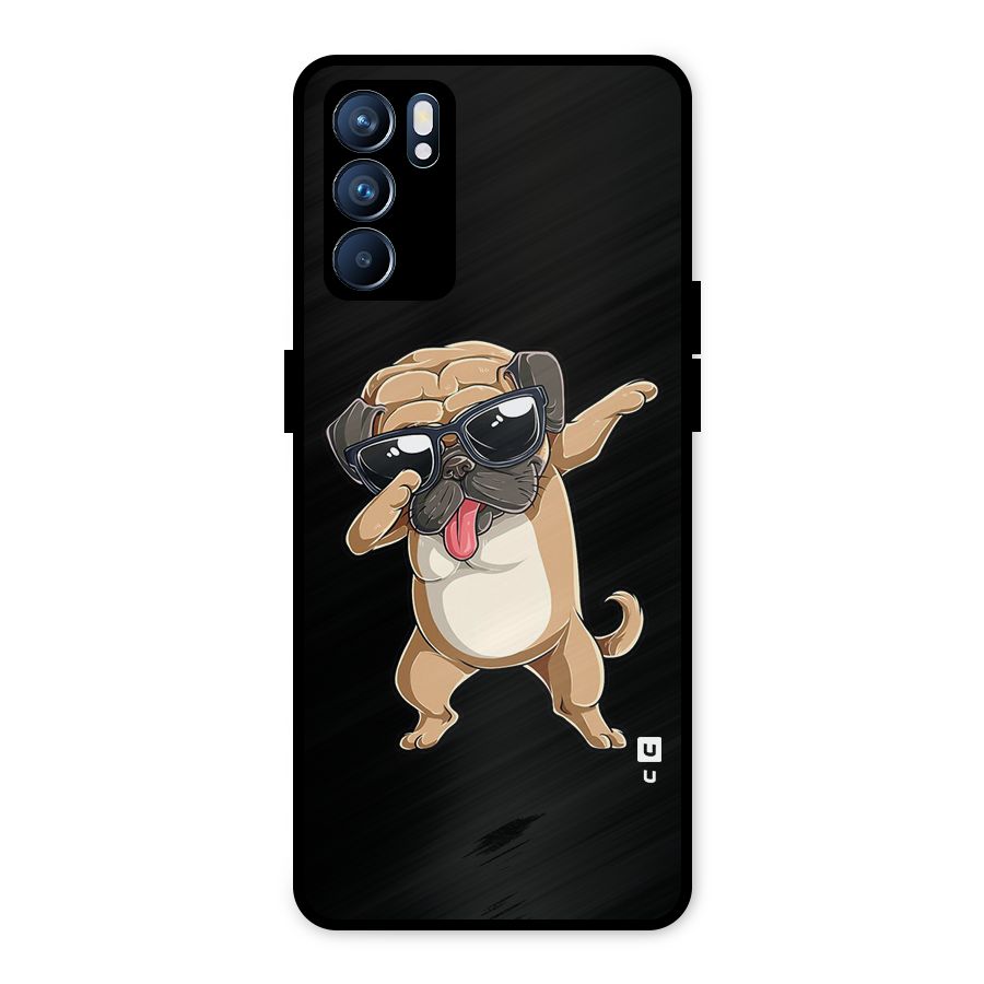 Cool Dab Dog Metal Back Case for Oppo Reno6 5G