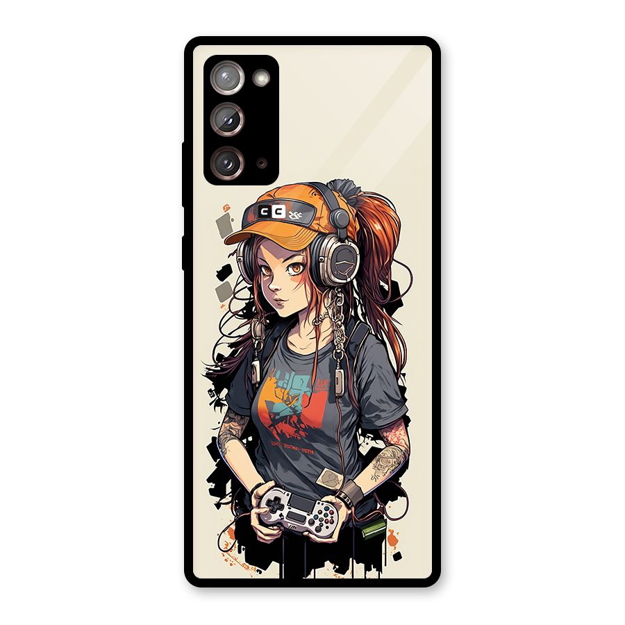 Cool Gamer Girl Glass Back Case for Galaxy Note 20