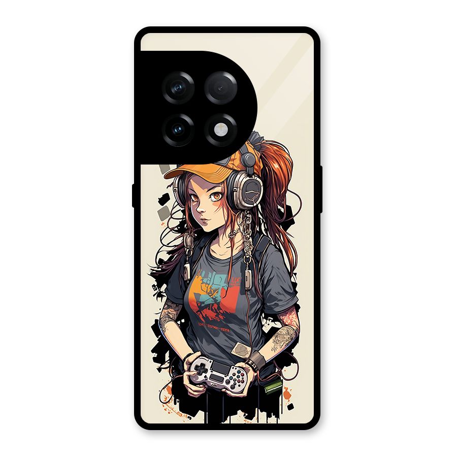 Cool Gamer Girl Glass Back Case for OnePlus 11R