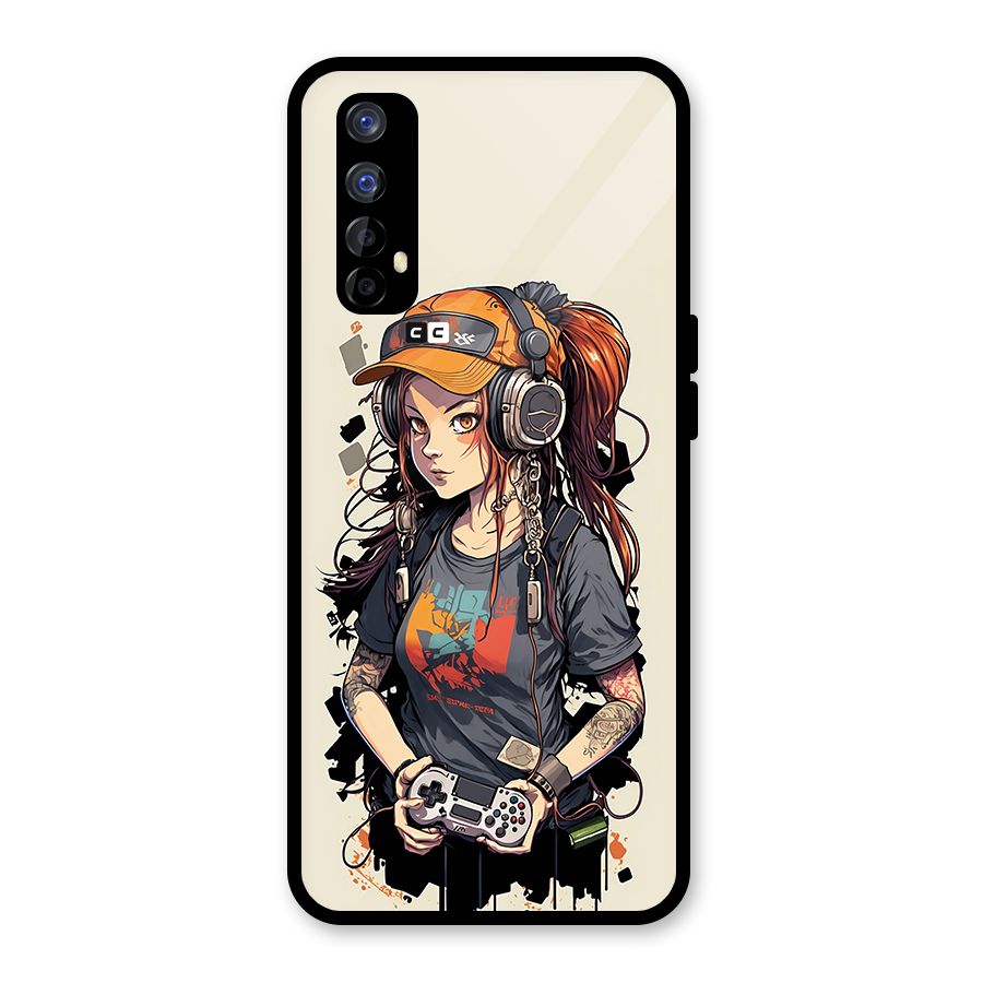 Cool Gamer Girl Glass Back Case for Realme Narzo 20 Pro