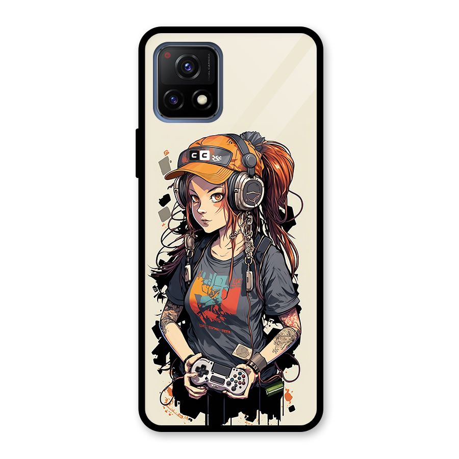 Cool Gamer Girl Glass Back Case for Vivo Y72 5G