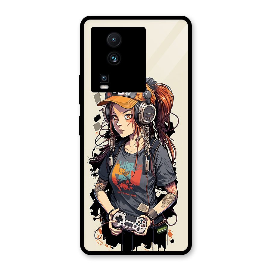 Cool Gamer Girl Glass Back Case for Vivo iQOO Neo 7