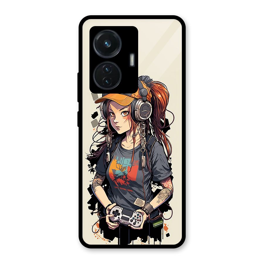 Cool Gamer Girl Glass Back Case for iQOO Z6 44W