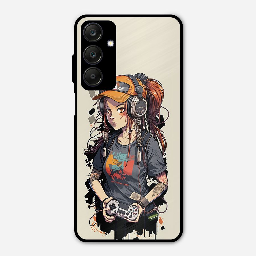 Cool Gamer Girl Metal Back Case for Galaxy A25 5G
