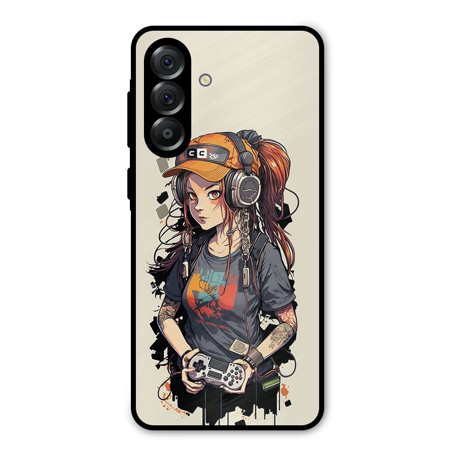 Cool Gamer Girl Metal Back Case for Galaxy A56