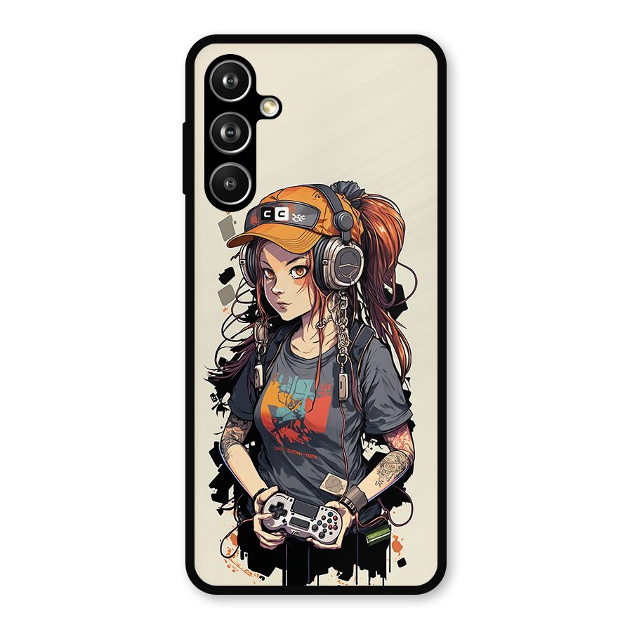 Cool Gamer Girl Metal Back Case for Galaxy F54